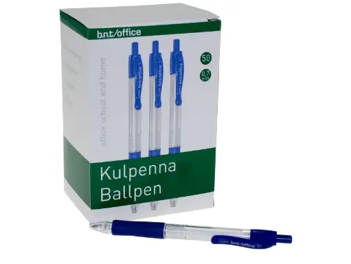[104400] Kuglepen trykknap OFFICE 0,7 Blå, 50 stk