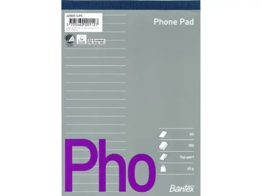 [400051495] Telefonblok A5 linieret 60g stub m/perf. u/huller